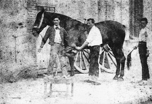 Maréchal-ferrant à Foissyà la fin du XIXème siècle -  Cliquez sur l'image pour l'agrandir